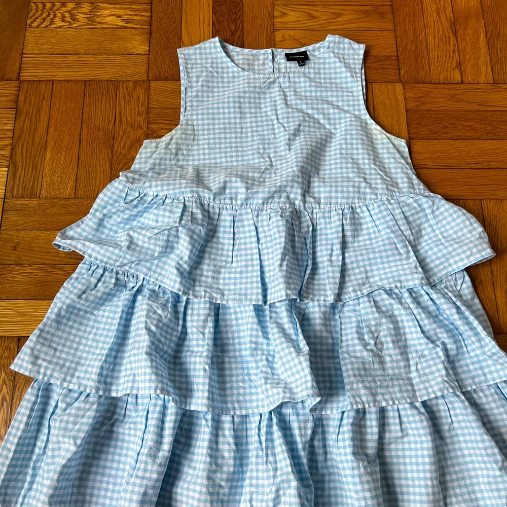 WhoWhatWear Blue Gingham Dress